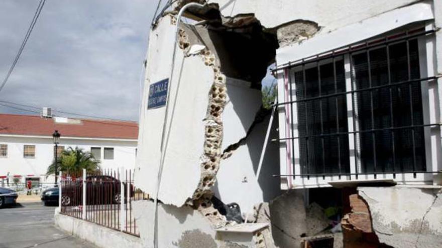 Estado en el que ha quedado una vivienda de Lorca.