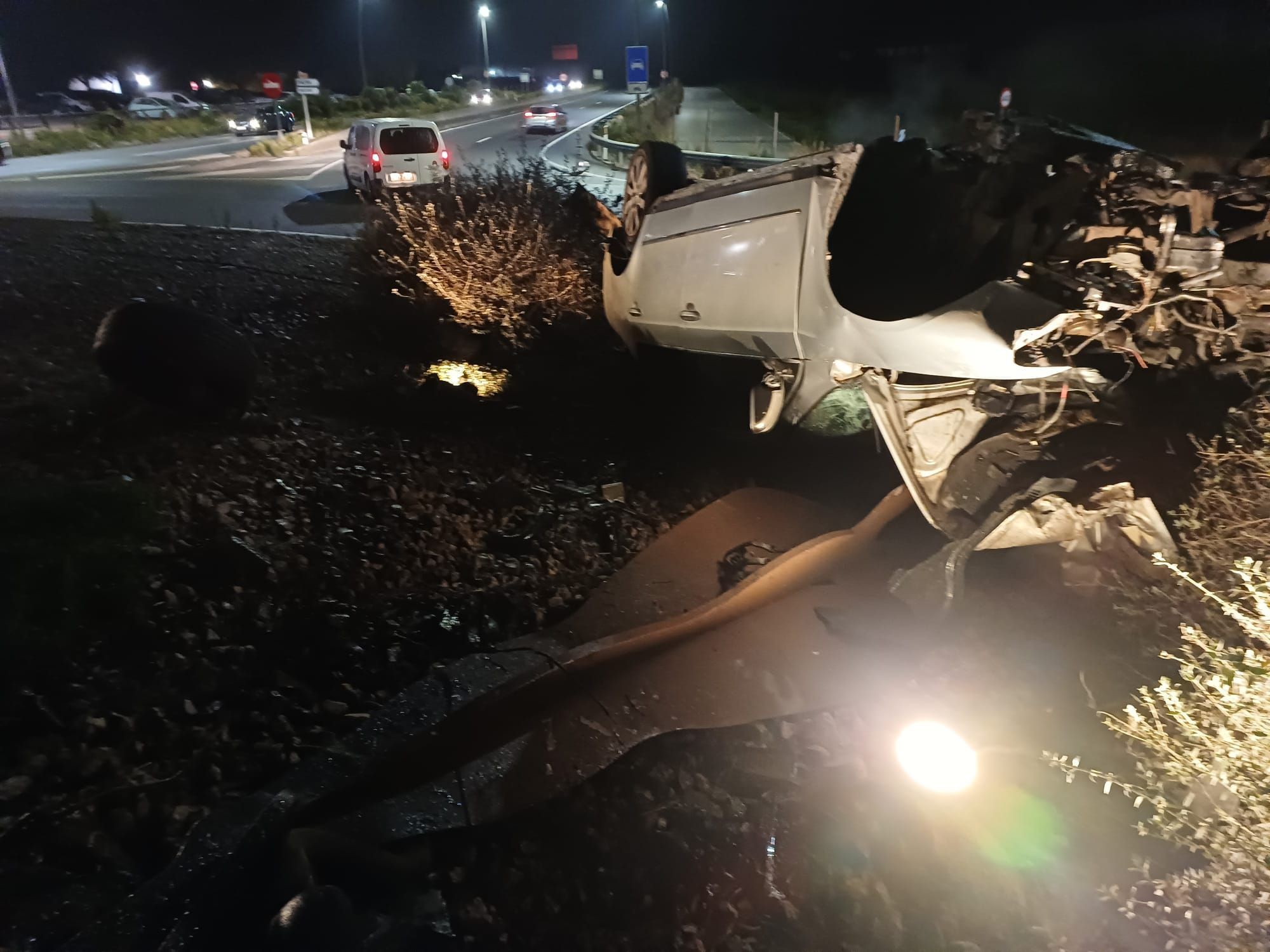 Einer der bekanntesten Kreisverkehre Mallorcas nach einem Verkehrsunfall schwer beschädigt