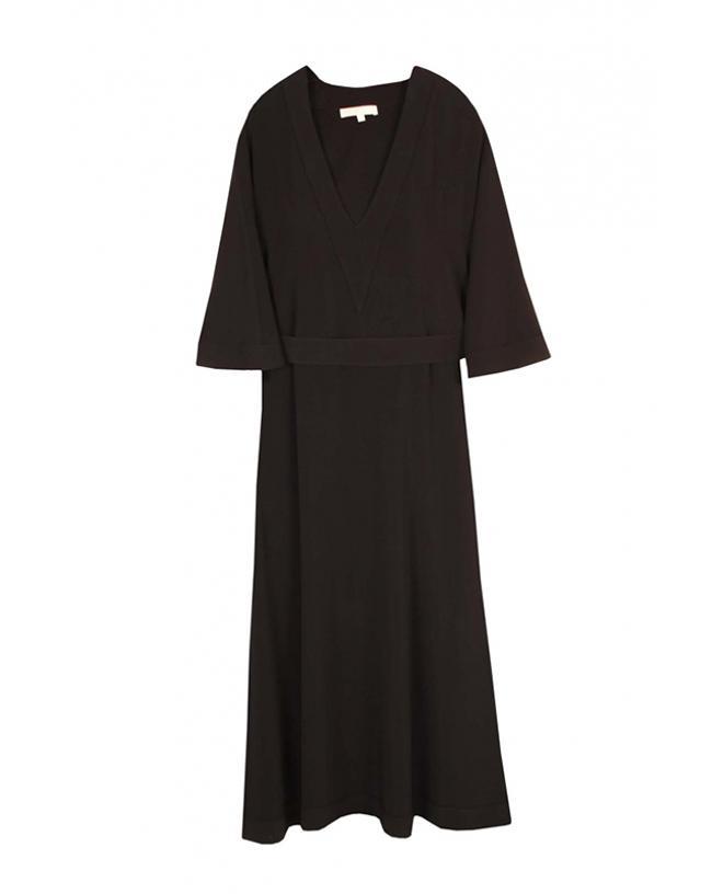 Vestido largo negro tipo túnica