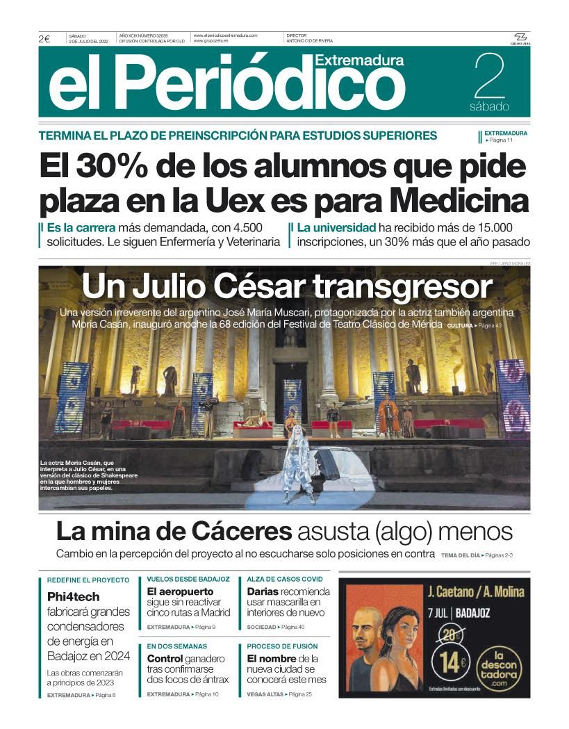 Consulta la portada correspondiente al día 2 de julio del 2022