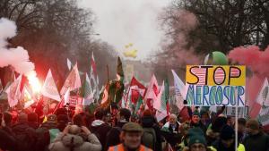 Cientos de agricultores tratan de convencer a Eurocámara de que lleve el Mercosur al TJUE