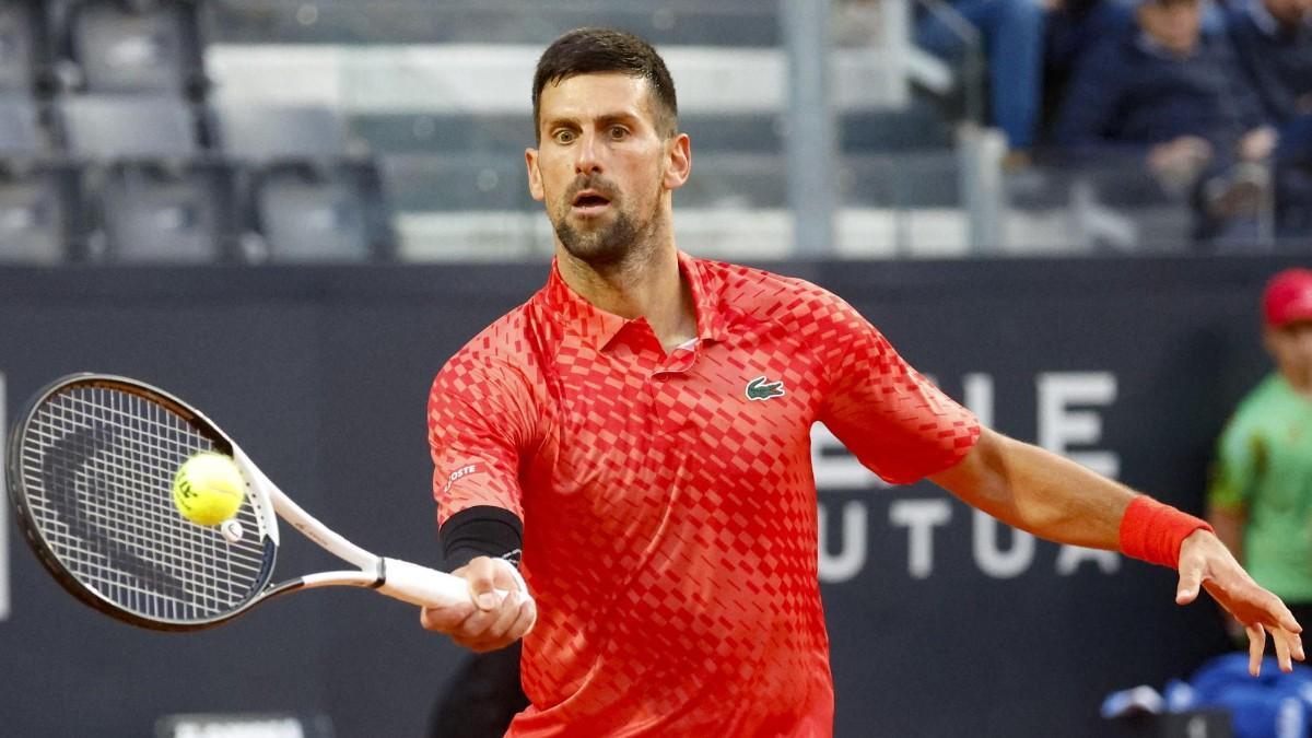 Novak Djokovic, durante su debut en Roma