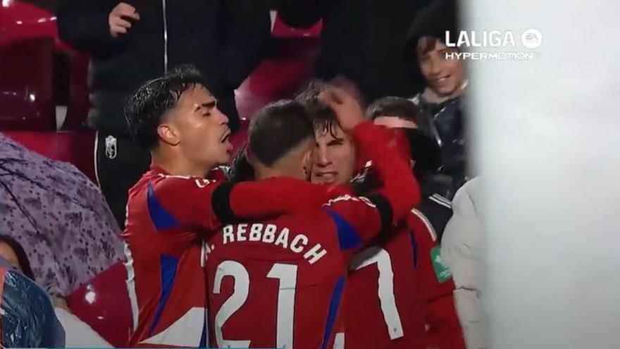 El 1-0 del Granada en el Granada 3-0 Racing de Ferrol de la jornada 30 de LaLiga Hypermotion