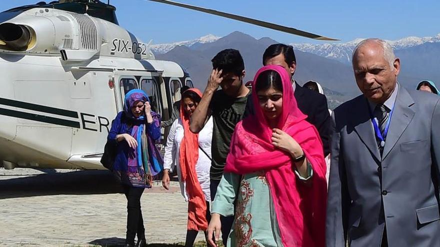 Malala a su llegada al país.
