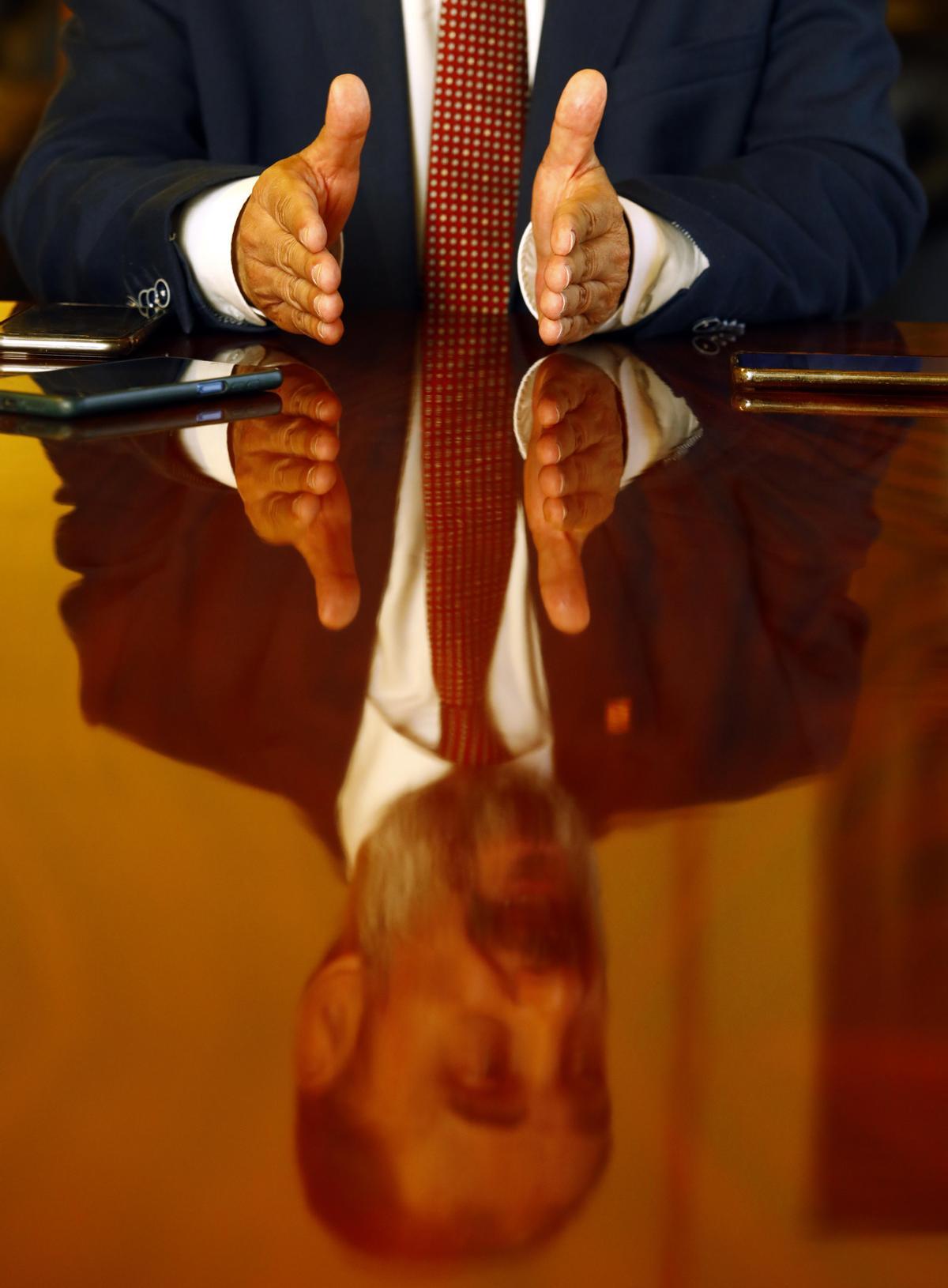 El presidente, durante la conversación con EL PERIÓDICO.