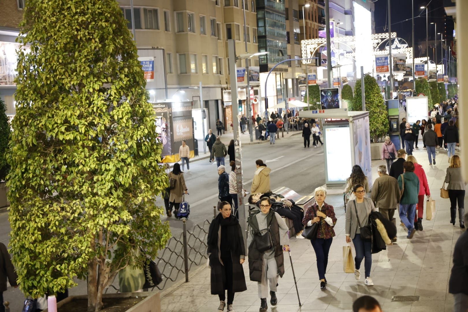 La peatonalización de la zona centro de Alicante vuelve por Navidad