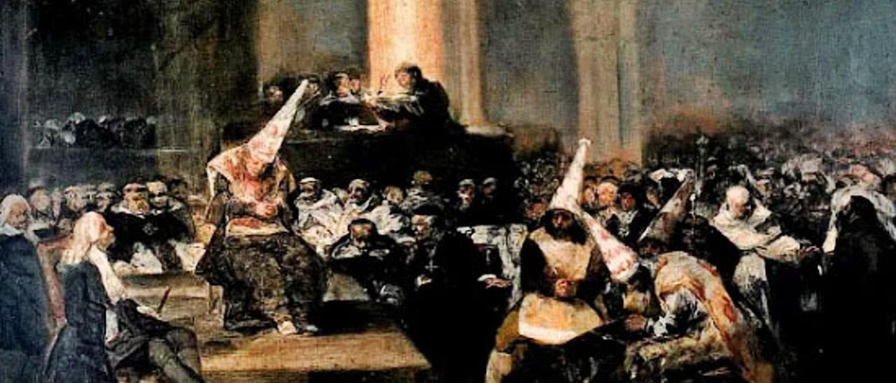 Cuadro de Francisco de Goya de un auto de fe de la Inquisición, expuesto en la Real Academia de Bellas Artes de San Fernando, en Madrid. | | LP/DLP