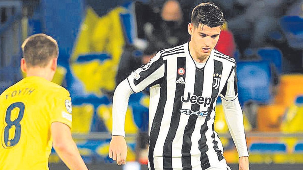 Álvaro Morata, con la Juve frente al Villarreal