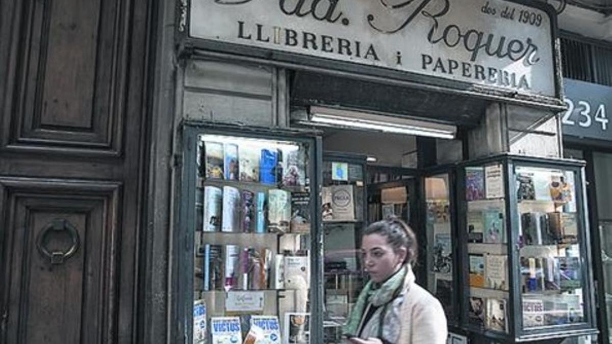 La librería Vda. Roquer, en Gran de Gràcia, ayer.