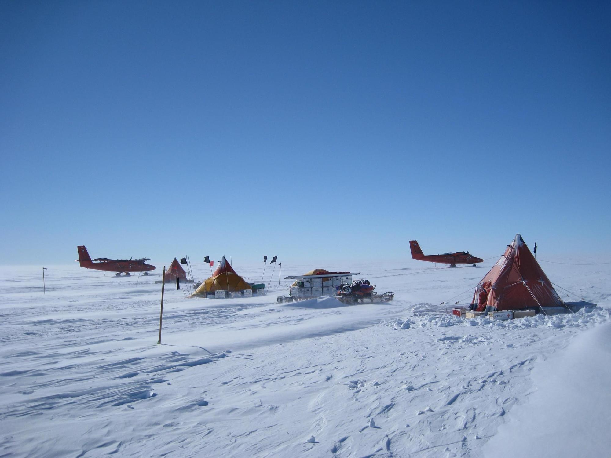 Camp set up on the Pine Island glacier