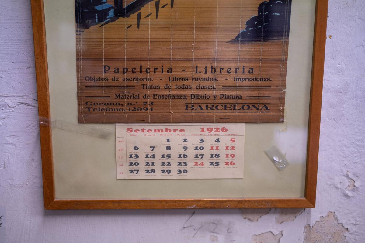 El calendario de 1926, cuando la papelería, con Josep Canut al frente, era conocida como Bazar de los Estudios.