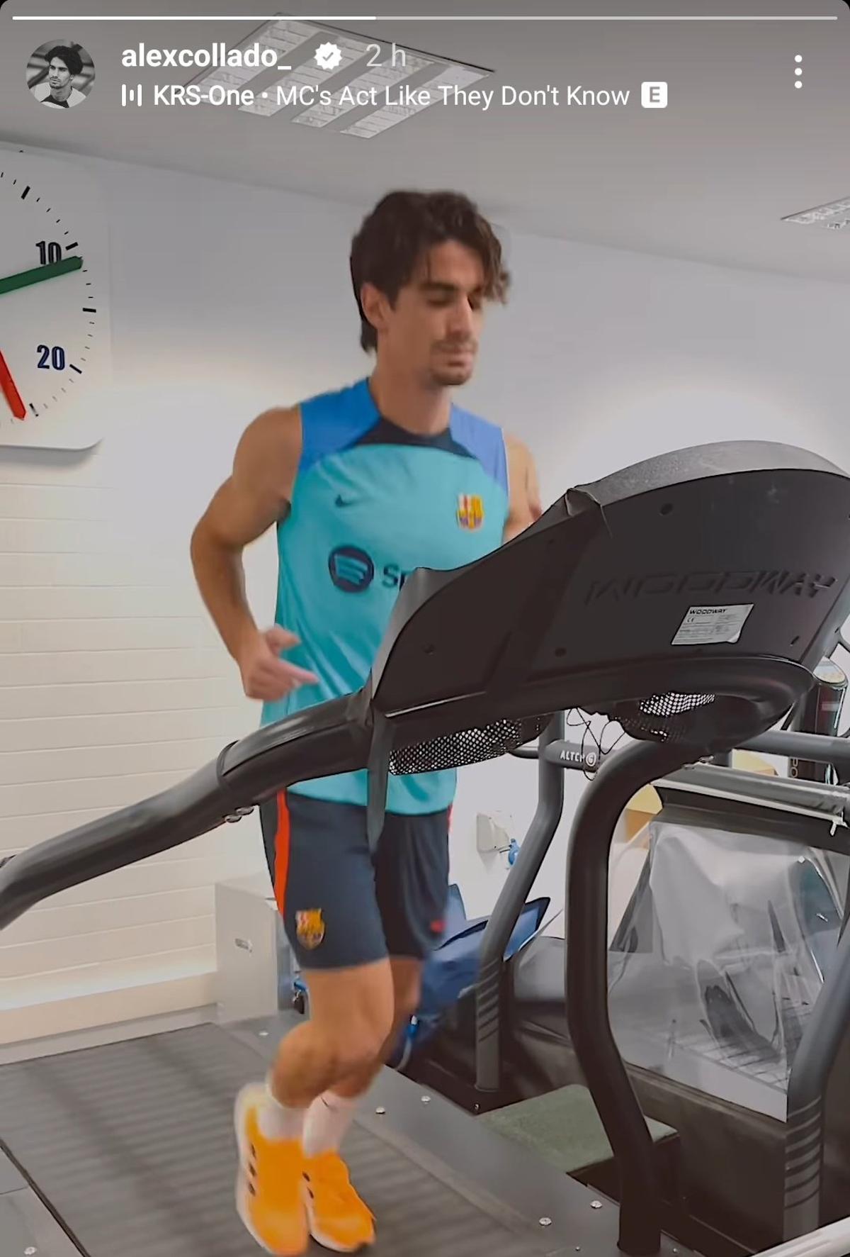 Collado entrenando en las instalaciones del FC Barcelona