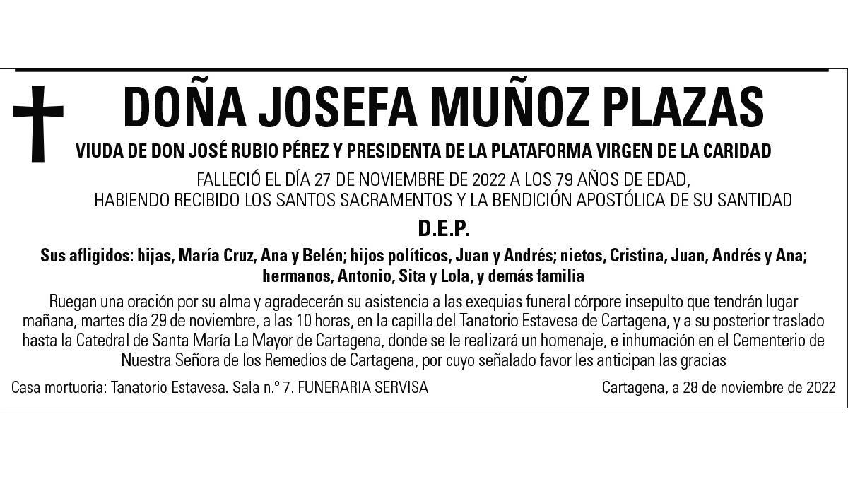 Dª Josefa Muñoz Plazas