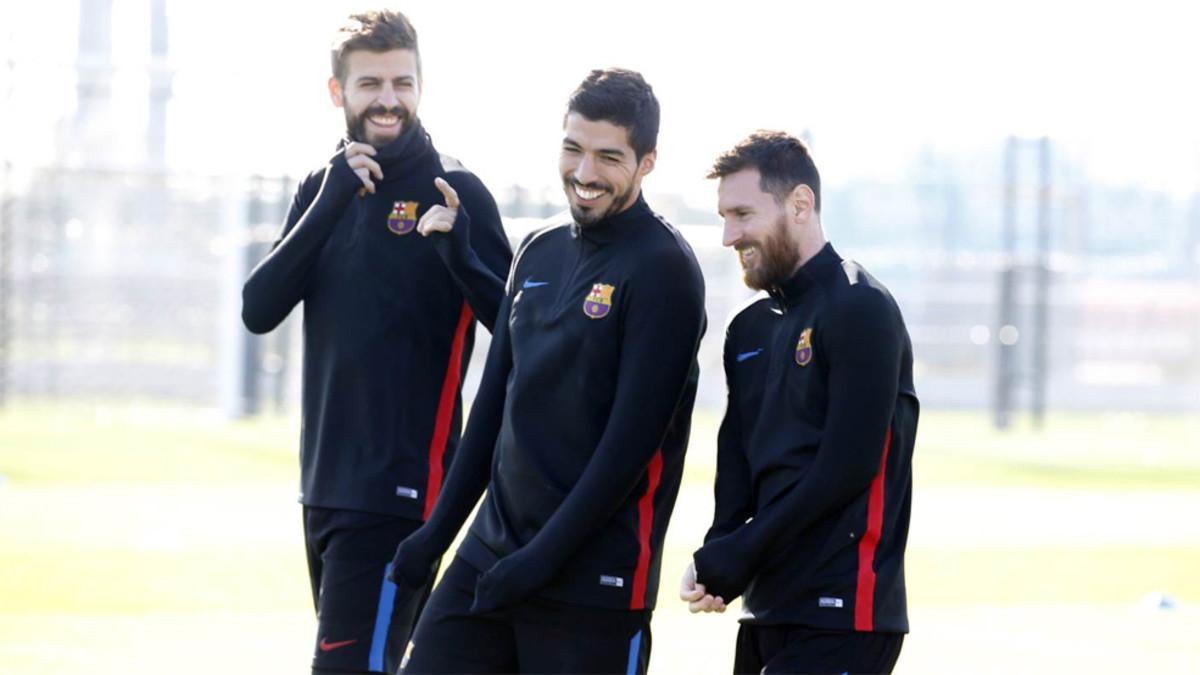 La plantilla del FC Barcelona en el entrenamiento del lunes 20 de noviembre de 2017