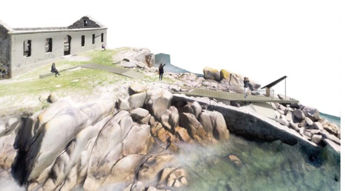 Recreación virtugal do futuro miradoiro de Punta do Castro.