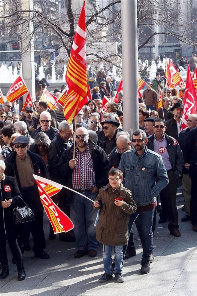 Protesta en Zaragoza contra la caída de los salarios