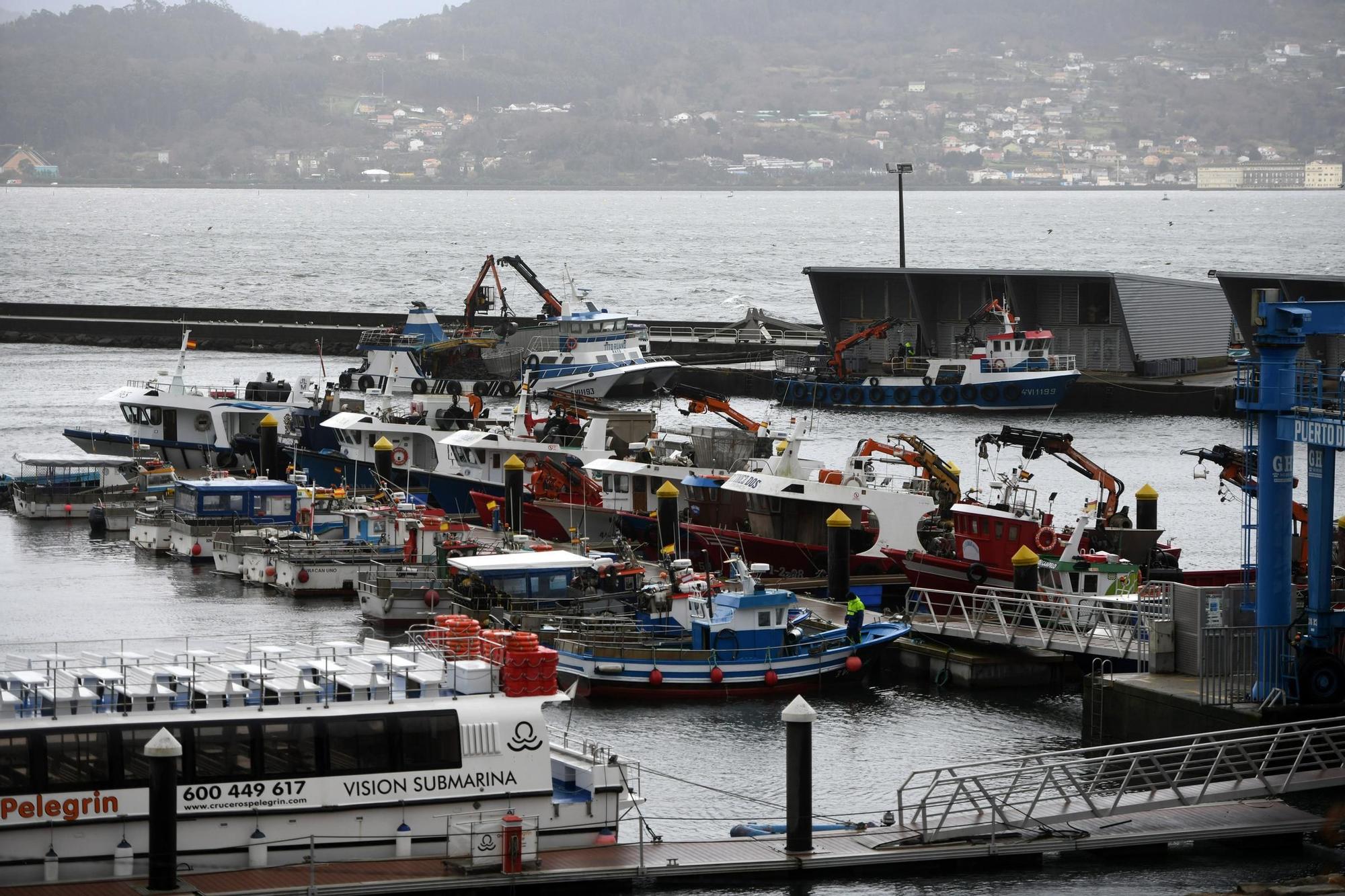 La borrasca Hortense amarra la flota en Poio y Sanxenxo