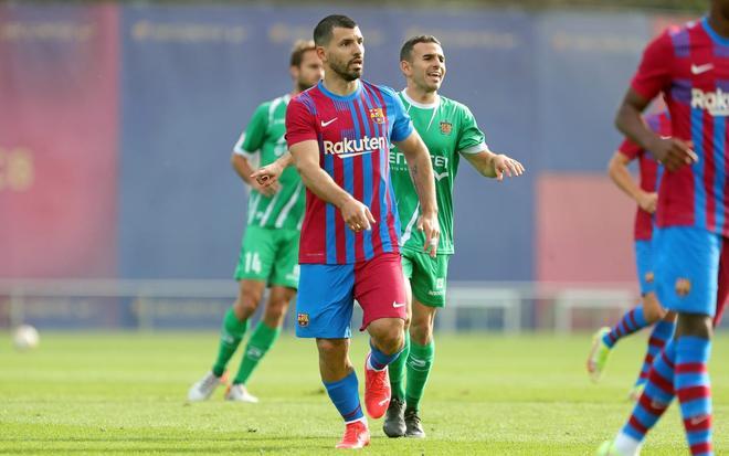 El Kun Agüero marcó contra el Cornellá