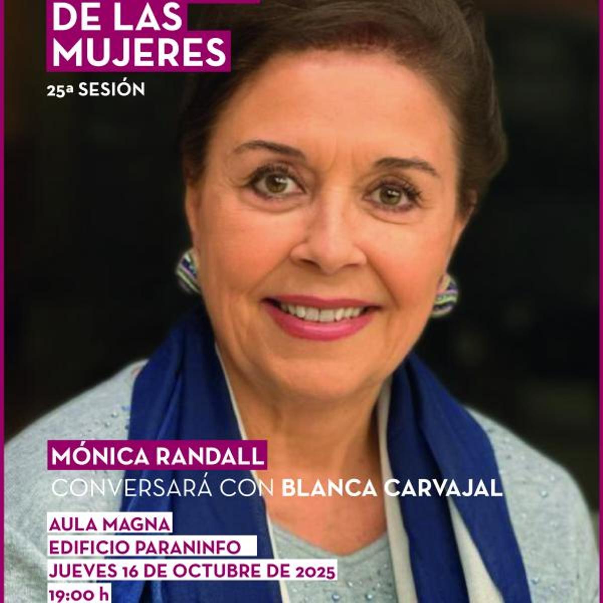 Cartel del ciclo El tiempo de las mujeres, con Mónica Randall