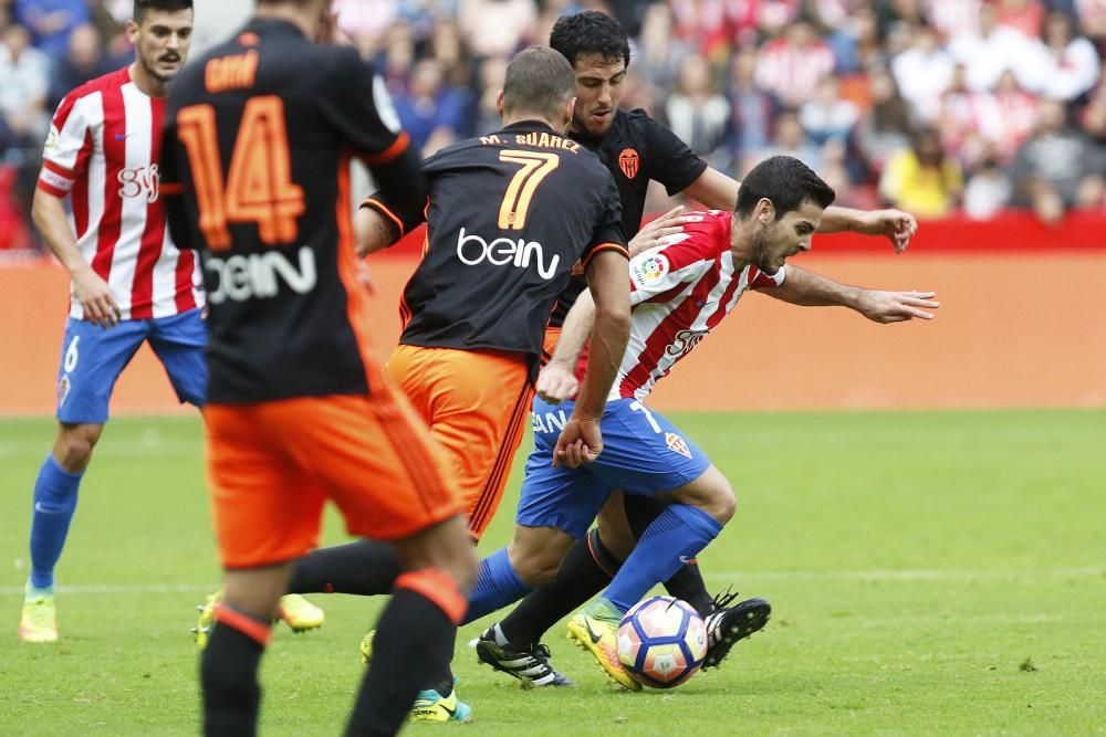 El partido entre el Sporting y el Valencia, en imágenes