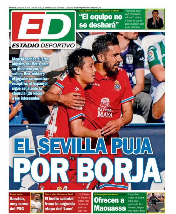 Portada ESTADIO DEPORTIVO miércoles 26 junio 2019