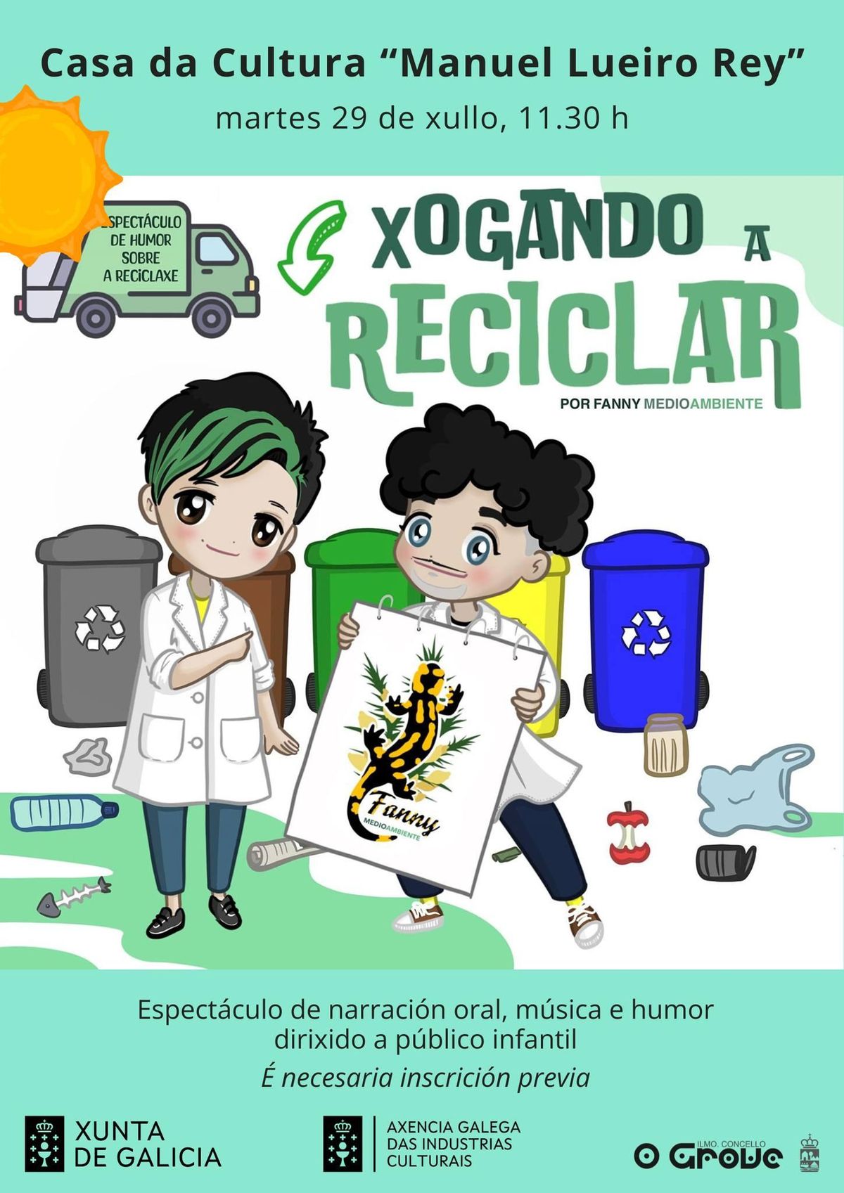 Cultura incluye un espectáculo de humor sobre reciclaje.