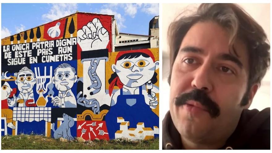 El artista del polémico mural de Fanzara estalla contra &quot;la censura&quot; del Ayuntamiento: &quot;Son &#039;hijos&#039; del franquismo que vienen con sed de venganza&quot;