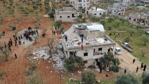 La casa en la que residía el anterior líder de Estado Islámico, Abu Ibrahim al Hashimi al Qurashi, en Siria.