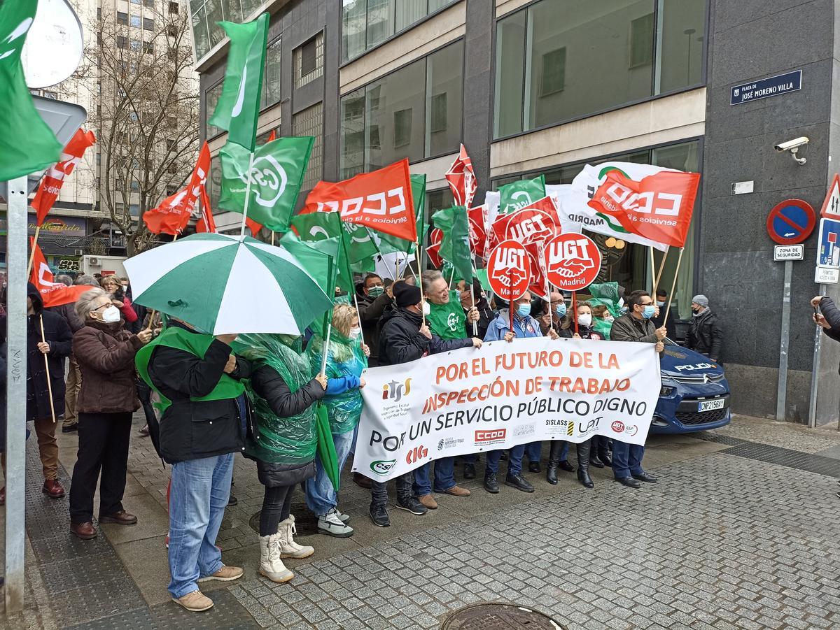 Concentración de trabajadores de la Inspección de Trabajo en Madrid