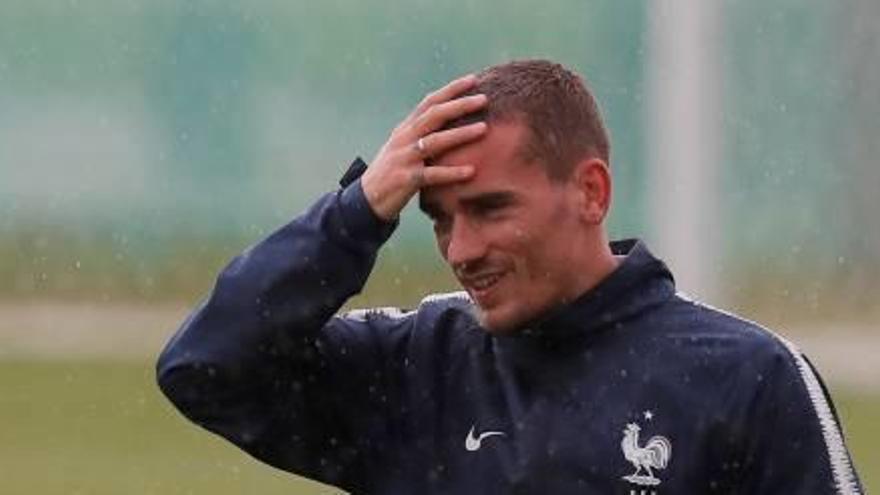 Antoine Griezmann, durant un entrenament amb la selecció francesa previ al Mundial.