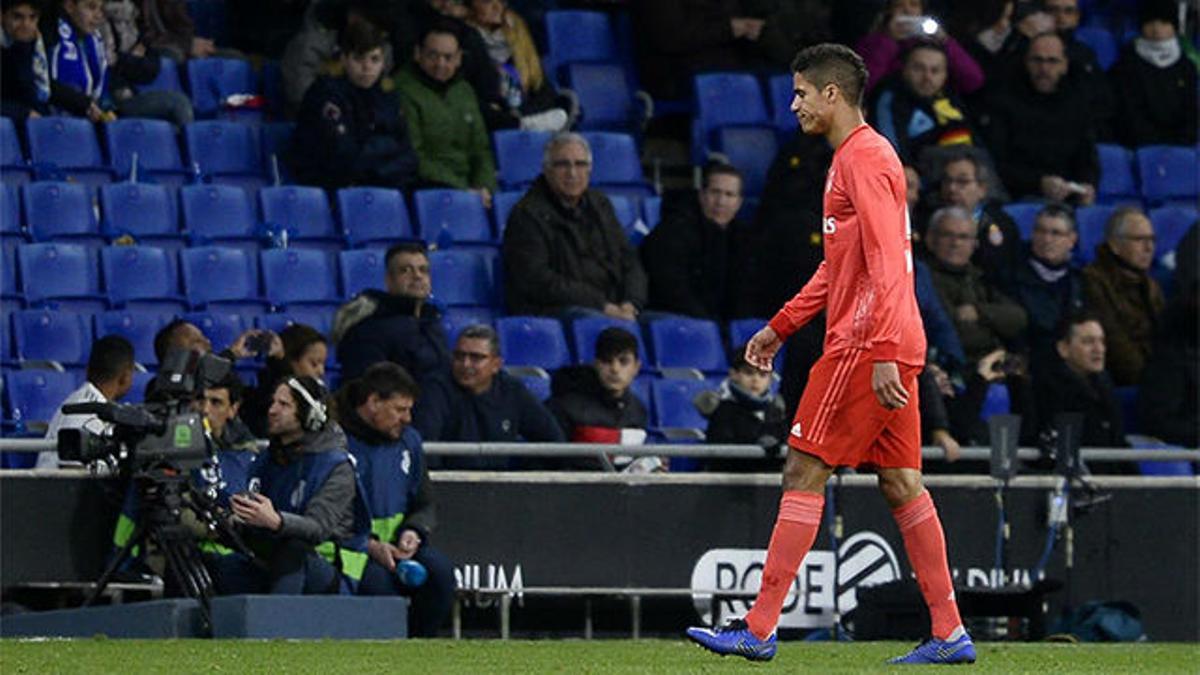 Varane fue expulsado ante el Espanyol