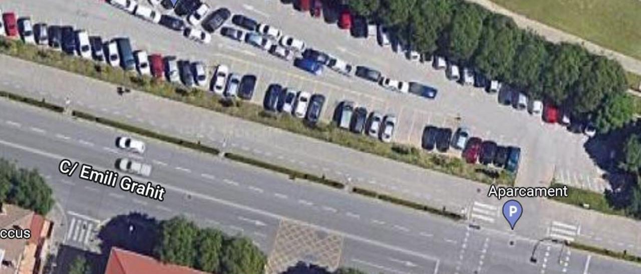 Imatge de google maps on hi ha els estacionaments.