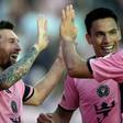 Leo Messi y Luis Suárez celebran un gol con Inter Miami