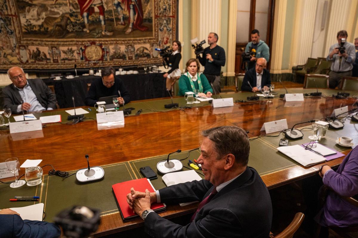 Un momento de la reunión del ministro Planas con los dirigentes agrarios.