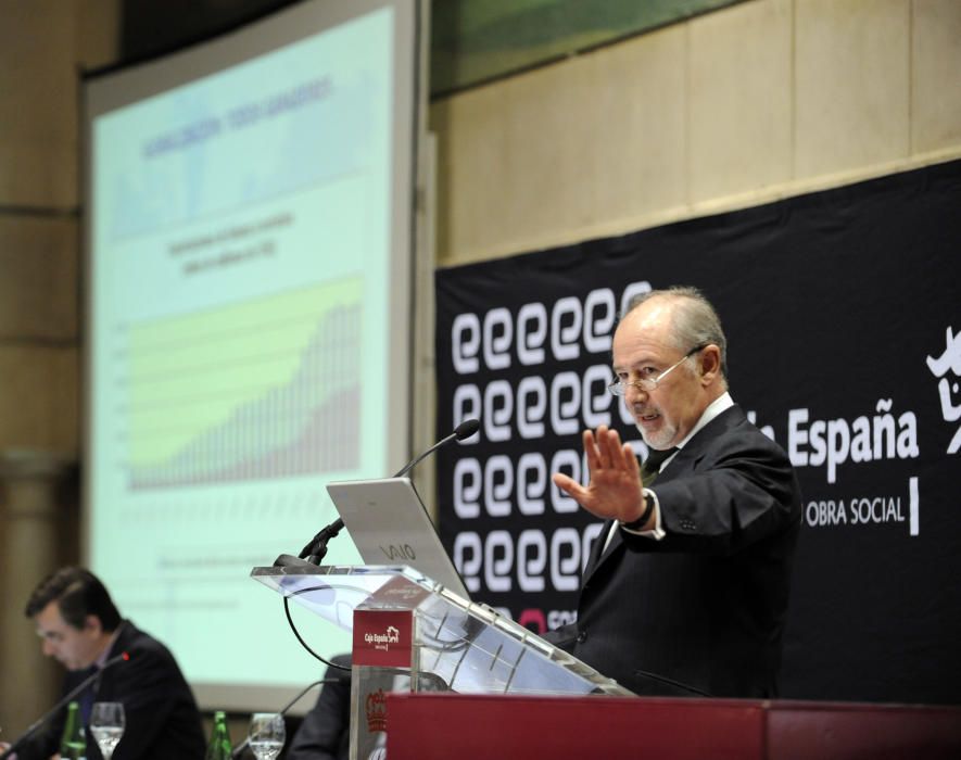 Conferencia de Rodrigo Rato en Oviedo por la que cobró 60.000 euros