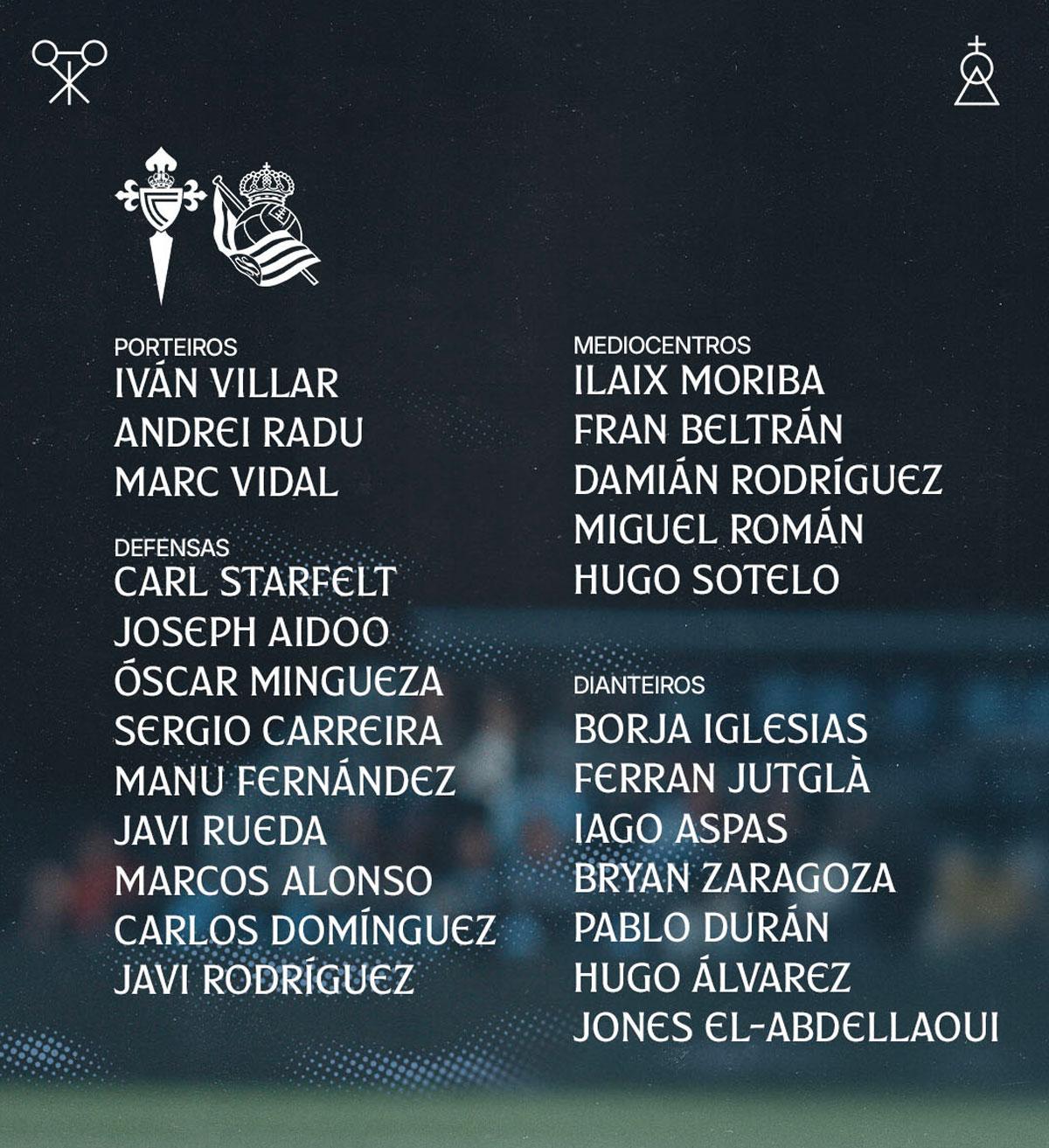 Lista de relacionados para el choque frente al conjunto 'txuri-urdin'.