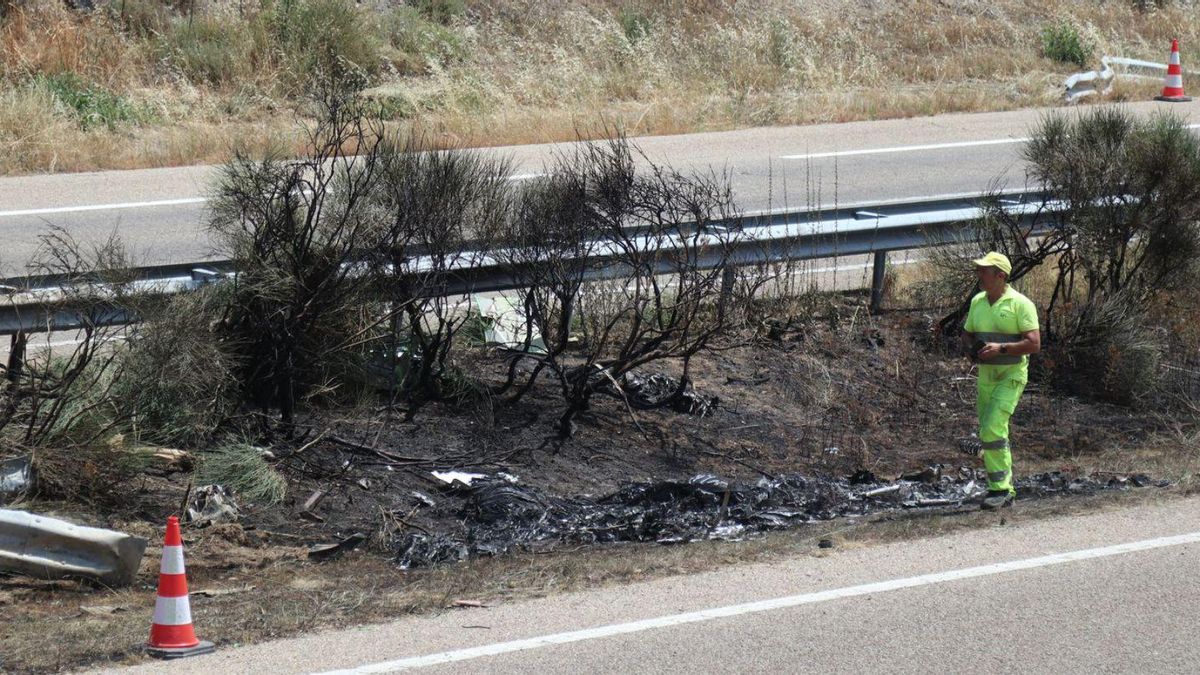 Así estaba el lugar del accidente de Diogo Jota horas después