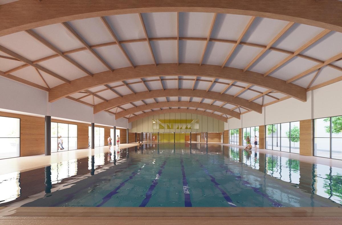 La recreación del aspecto de la piscina cubierta.