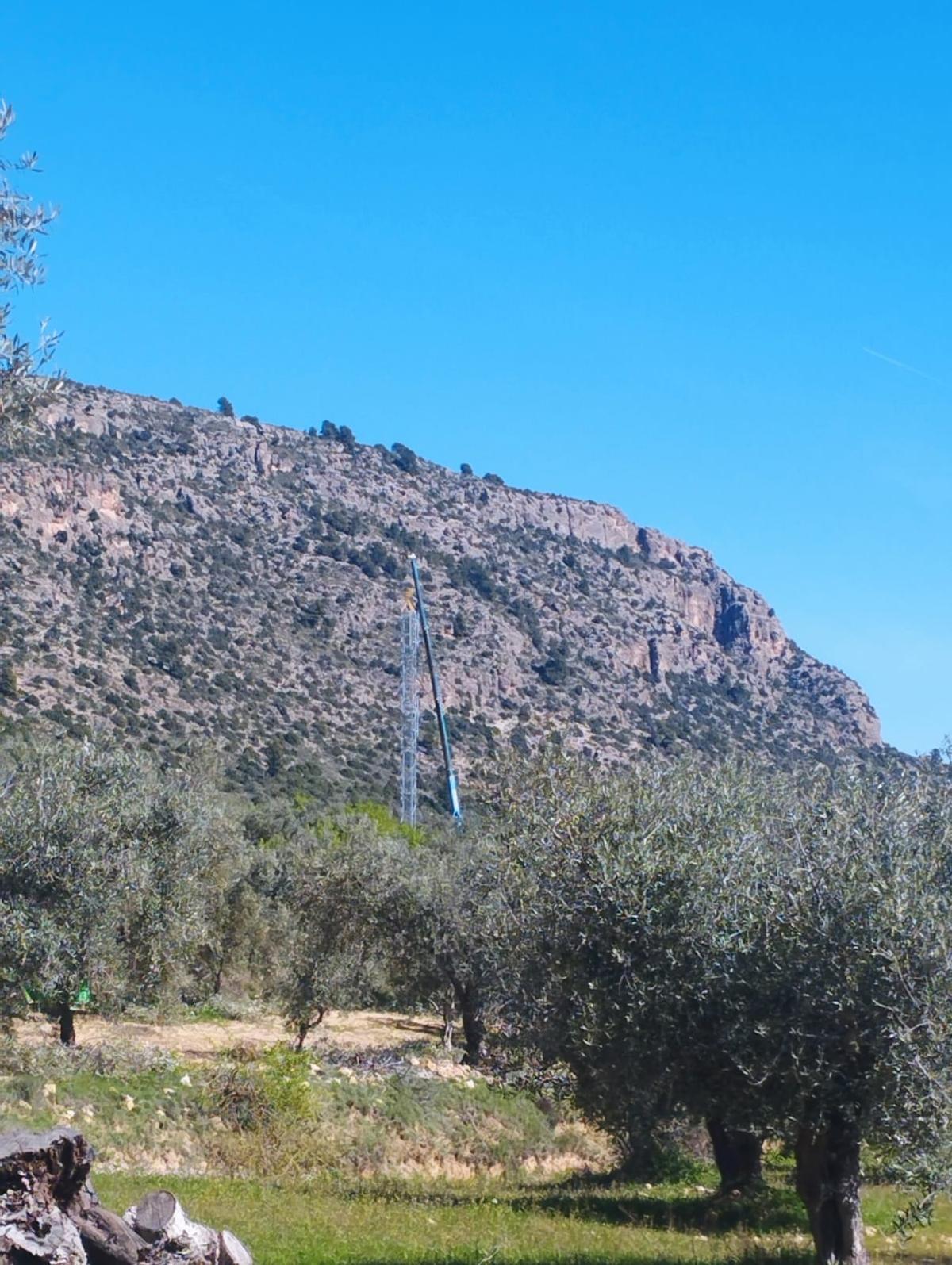 Instalación de la torre de telefonia 5G
