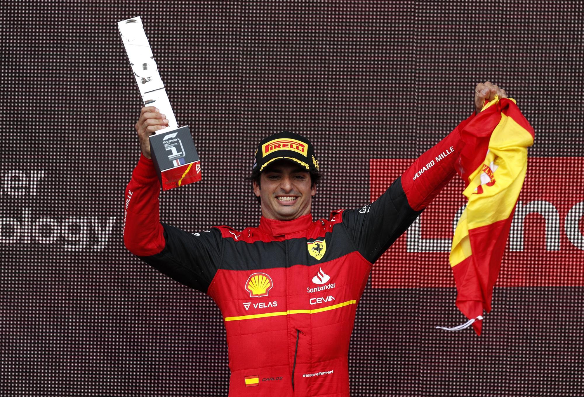 Así ha sido el podio con la victoria de Carlos Sainz