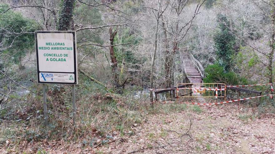 Estado que presenta el puente de A Balsiña en Toiriz.