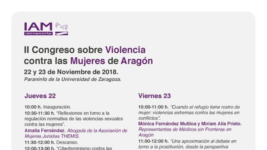 Abierto el plazo de inscripción para el II Congreso sobre Violencia contra las Mujeres de Aragón