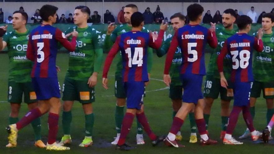 El Barça B sufrió su ultima derrota en Espiñedo en enero. |  // F. CASANOVA