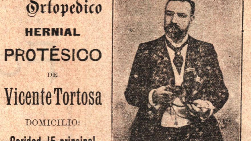 Publicidad del gabinete de Vicente Tortosa en 1901.