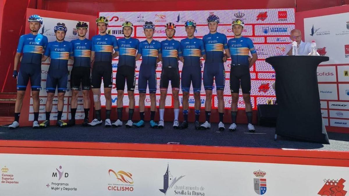 Ciclistas del equipo de la Comunitat Valenciana en el Campeonato de España.