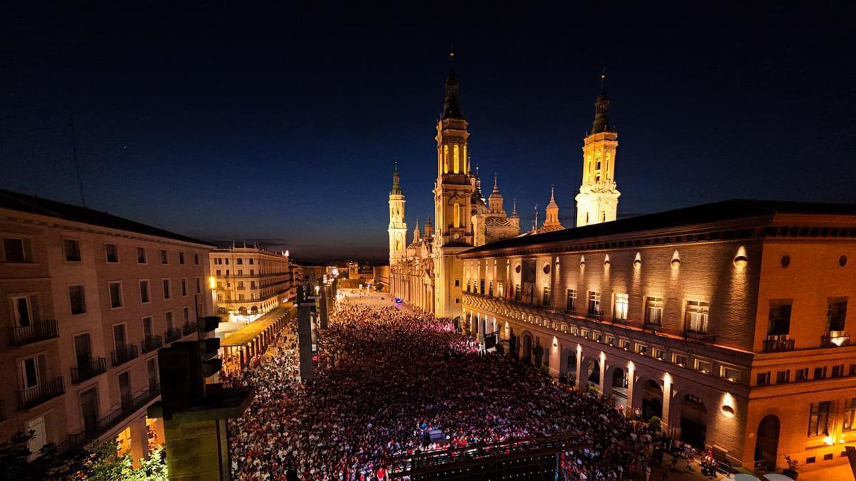 Vídeo de la Plaza del Pilar durante el España-Bélgica