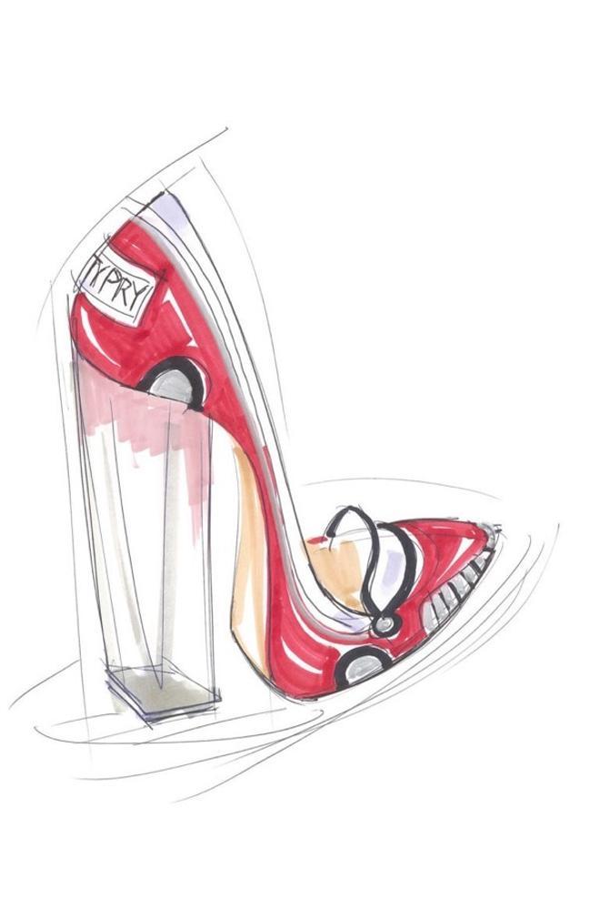 Kate Perry, boceto de su nueva colección de calzado