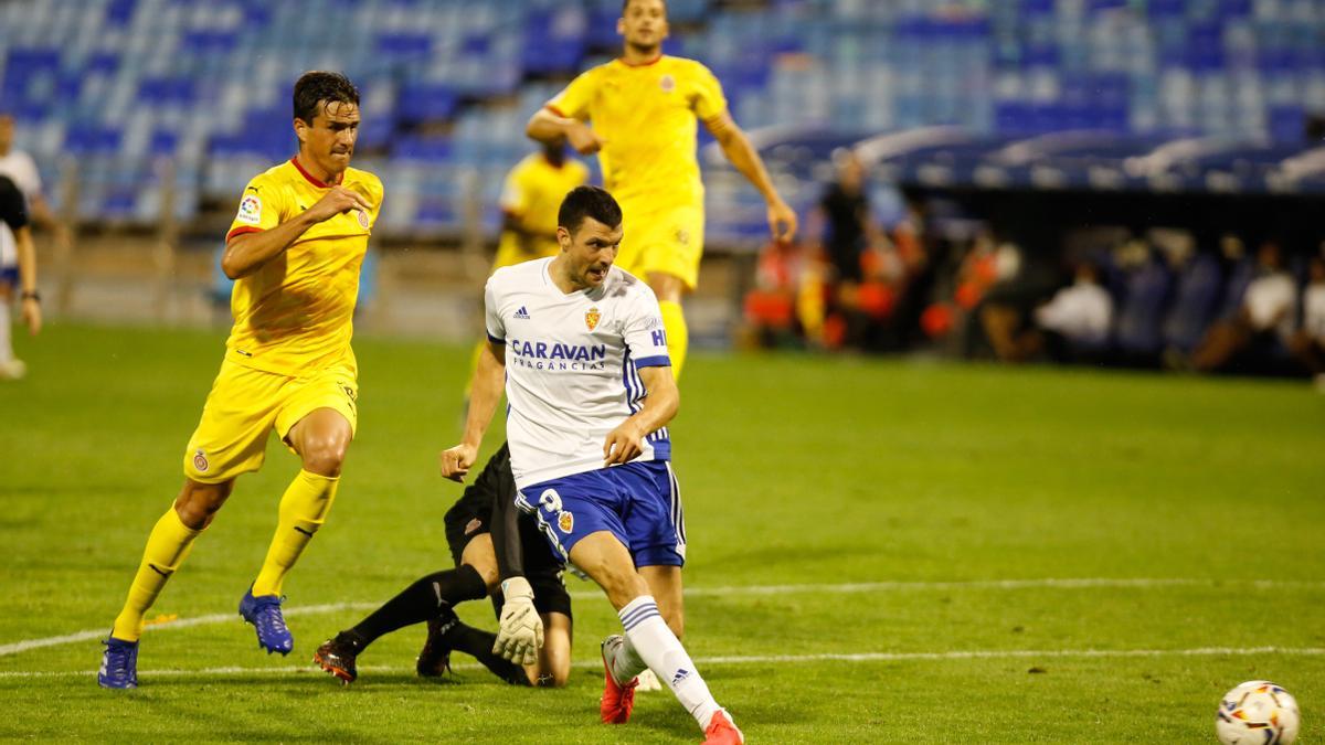 Vuckic, en el partido ante el Girona en La Romareda.