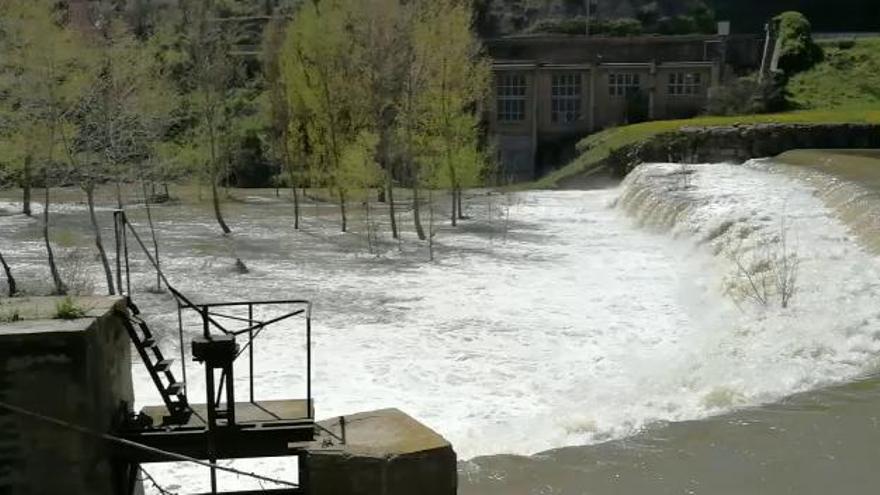 El riu Llobregat baixa molt ple per les darreres pluges