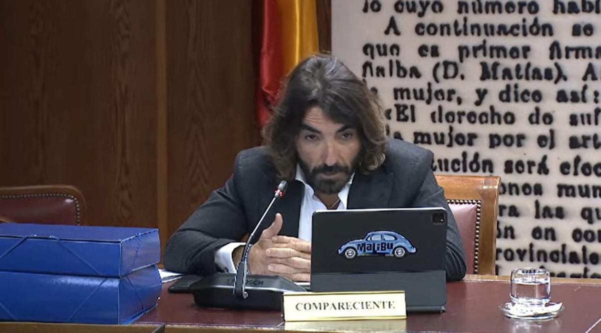 El ex consejero delegado de Globalia Javier Hidalgo, en la comisión de investigación del Senado sobre el 'caso Koldo'.